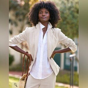 Frank and Eileen, Women's Dublin Italian Linen Blazer, Cement, Size Small, EUC